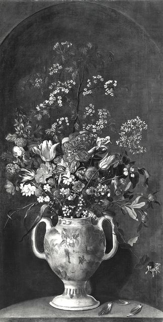 Sotheby's — Anonimo spagnolo sec. XVII - Natura morta con vaso di fiori in una nicchia — insieme